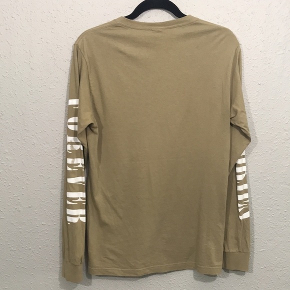 PACSun “Memories Forever” Khaki Long Sleeve Screen Print T-Shirt size S - Picture 2 of 6